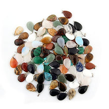 Load image into Gallery viewer, 20pcs Teardrop Water Drop Shape Healing Chakra Charm Beads Crystal Quartz Stone Random Color Pendants for Necklace Jewelry Making