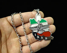Load image into Gallery viewer, Iran Map Flag Farvahar Necklace Iranian Persian Iran Persia Art Farohar Chain
