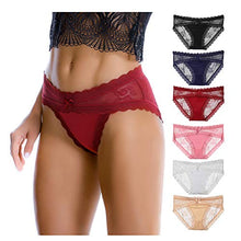 Load image into Gallery viewer, LEVAO Women Lace Underwear Sexy Breathable Hipster Panties Stretch Seamless Bikini Briefs 6 Pack