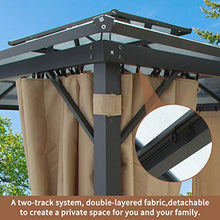 Load image into Gallery viewer, Aoxun 10x13FT Outdoor Double Roof Hardtop Gazebo Canopy, Aluminum Frame Grill Pergola for Patios with Netting and Curtains for Gardens,Terraces,Patio