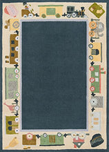 Load image into Gallery viewer, Momeni Rugs Lil' Mo Classic Collection, Kids Themed 100% Cotton Hand Hooked Area Rug, 5' x 7', Blue