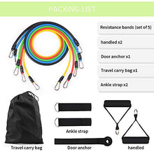 Load image into Gallery viewer, CoutureBridal 11 Pack Resistance Bands Set, Exercise Elastic Bands,Portable Home Workouts Accessories for Resistance Training Gym Physical Therapy Yoga Pilates