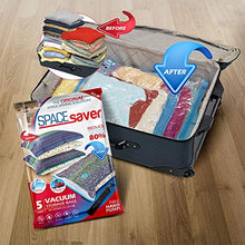 Load image into Gallery viewer, Spacesaver Premium Vacuum Storage Bags. 80% More Storage! Hand-Pump for Travel! Double-Zip Seal and Triple Seal Turbo-Valve for Max Space Saving! (Large 5 Pack)