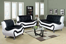 Load image into Gallery viewer, Beverly Fine Furniture 3 Piece Aldo Modern Sofa Set, Black/White