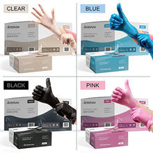 Load image into Gallery viewer, Black Vinyl Disposable Gloves Medium 50 Pack - Latex Free, Powder Free Medical Exam Gloves - Surgical, Home, Cleaning, and Food Gloves - 3 Mil Thickness