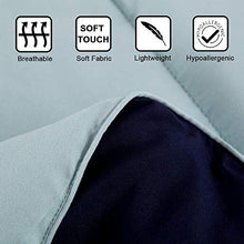 Load image into Gallery viewer, Reversible Lightweight Comforter - All Season Down Alternative Comforter Queen Summer Duvet Insert Blue Quilted Bed Comforters with Corner Tabs Full / Queen Size Navy / Light Blue