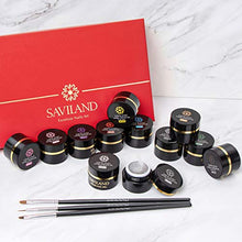 Load image into Gallery viewer, Saviland 12 Colors 3 in 1 Gel Art Paint for Nails with 3pcs Brush Pens,6ml/pcs Cable Knit Sweater Nail with 3D Embossed Gel Nail Polish, Carve Gel Set for Flowers Animals Design(Red White Black.)