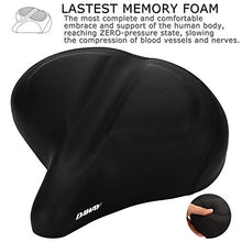 Load image into Gallery viewer, DAWAY Oversized Comfort Bike Seat - C40 Most Comfortable Extra Wide Soft Foam Padded Exercise Bicycle Saddle for Men Women Senior, Universal Fit for Cruiser, Stationary, Spin Bikes & Outdoor Cycling