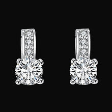 Load image into Gallery viewer, Platinum Gold Hoop Earrings Jewelry Birthday Gifts Presents Gemstone for Women Anniversary Zirconia Crystal