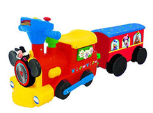Load image into Gallery viewer, Kiddieland Toys Limited Battery-Powered Mickey Choo with Caboose & Tracks Ride On,Multi,9.5 x 14.25 x 31.5 inches