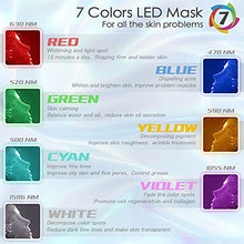 Load image into Gallery viewer, LED Light Therapy Mask - 7 Color LED Face Mask Light Therapy Facial Treatment - Blue & Red Light Therapy Mask for Acne Fine Lines Wrinkles & Rosacea