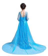Load image into Gallery viewer, Lito Angels Girls Princess Dress Up Costumes Halloween Christmas Party Dress Gown Sequined with Accessories Size 8-10 Blue