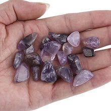 Load image into Gallery viewer, Bingcute 1 lb Natural Amethyst Tumbled Chips Stone About 10-15mm Length Each Crushed Healing Crystal Quartz Pieces (Purple)