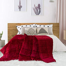 Load image into Gallery viewer, Sivio Sherpa Fleece Weighted Blanket for Adult, 15lbs Heavy Fuzzy Throw Blanket with Soft Plush Flannel, Reversible Twin-Size Super Soft Extra Warm Cozy Fluffy Blanket, 60x80 Inch Dual Sided Burgundy