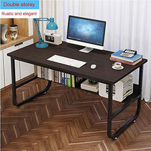 Load image into Gallery viewer, Haluoo 55" X 28" Computer Desk with Storage Shelf Modern Student Writing Desk Pc Laptop Holder Desk Study Reading Table Game Workstation for Home Office Study Room (Black)