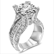 Load image into Gallery viewer, MAIHAO Fashion Women 925 Sterling Silver Ring,White Topaz Cubic Zirconia CZ Diamond Elegant Eternity Engagement Wedding Band Ring Size 6-10 (US Code 7)