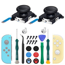 Load image into Gallery viewer, 2 Pack Joycon Joysticks, Joycon Repair Kit Joystick Replacement Parts for Nintendo Switch, Switch Lite & Switch OLED, Include Thumb Grips, Metal Lock Buckles