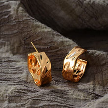 Load image into Gallery viewer, MYEARS Hoop Earrings Gold Half Open 14K Gold Filled Tiny Boho Beach Simple Delicate Handmade Hypoallergenic Jewelry Gift (Symmetrical Heart)