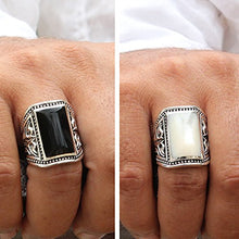 Load image into Gallery viewer, VY JEWELRY Solid 925 Sterling Silver Onyx Men Ring - Made in Thailand - Size 13.5