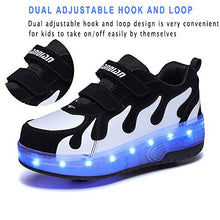 Load image into Gallery viewer, AIkuass Roller Shoes for Girls Boys Kids Dual Wheel LED Blinking Skate Sneaker Shoes