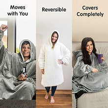 Load image into Gallery viewer, THE COMFY Original | Oversized Microfiber & Sherpa Wearable Blanket, Seen On Shark Tank, One Size Fits All Black