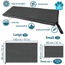 Load image into Gallery viewer, Iceland Outdoors Dog Towel Super Absorbent Large - 2 Microfiber Towels 1 Large, 1 Small Makes Drying Large Medium and Small Dogs Fast & Easy