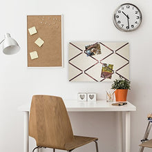 Load image into Gallery viewer, Breeze Point Fabric Memo & Photo Bulletin Board with Ribbons, 23.75" x 15.75", Off/White