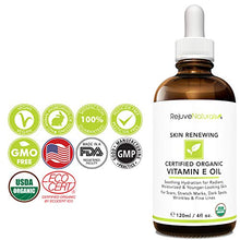 Load image into Gallery viewer, Vitamin E Oil - 100% All Natural & USDA Organic (LARGE 4oz Bottle) Visibly Reduce the Look of Scars, Stretch Marks, Dark Spots & Wrinkles for Hydrated & Youthful Skin. Face & Body Moisturizer