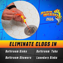 Load image into Gallery viewer, FlexiSnake Drain Weasel Sink Snake Cleaner - 18 inch - Drain Hair Clog Remover Tool with Rotating Handle & 5 Wand Refills - Thin, Flexible, Easy to Use on Most Drains & Grates - Made in USA - (5-Pack)