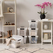 Load image into Gallery viewer, IRIS USA TB-17 19 Quart Stack & Pull Box, Multi-Purpose Storage Bin, 6 Pack, Pearl