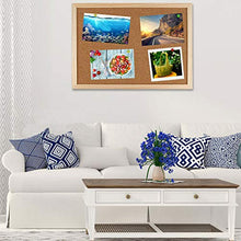 Load image into Gallery viewer, Cork Board Bulletin Board - 15.7"X 12" Vision Board Wood Frame Corkboard Message Board Wall Mounted Pin Board for School, Home & Office (with Pins, Hardware, Rope)