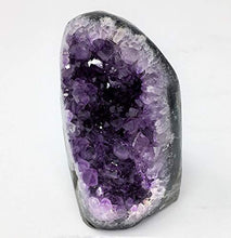 Load image into Gallery viewer, Extreme Polished Amethyst Cluster – Powerful deep Purple Crystals Weighing up to 1/2 lb. Geode from Uruguay. Includes Bonus 3 inch Selenite Wand in Velvet Bag.