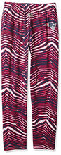 Load image into Gallery viewer, NFL Zubaz Mens New England Patriots Zebra Pant Left Hip Logo Track Pant, Large, Team Color