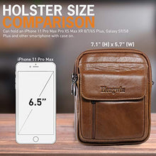 Load image into Gallery viewer, Hengwin Leather Cell Phone Holster with Belt Loop Samsung Galaxy S22 Ultra 5G iPhone 11 Wallet Case Carrying Pouch Travel Fanny Pack Messenger Bag Crossbody Purse with Shoulder Strap Keychain (Coffee)