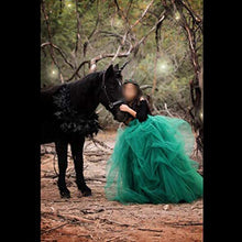 Load image into Gallery viewer, WDPL Women's Long Tulle Split Side Evening Party Skirts XX-Large Black