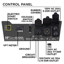 Load image into Gallery viewer, Westinghouse WGen5300s Storm Portable Generator with Electric Start and 120/240 Volt Selector 5300 Rated 6600 Peak Watts Gas Powered, CARB Compliant, RV and Transfer Switch Ready