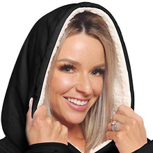 Load image into Gallery viewer, THE COMFY Original | Oversized Microfiber & Sherpa Wearable Blanket, Seen On Shark Tank, One Size Fits All Black