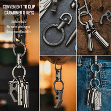 Load image into Gallery viewer, KeyUnity KA15 Double-end Swivel Keychain Key Ring Connector, Titanium Rotatable Key Organizer Linker for Carabiner, Wind Chime, Plant, DIY Accessory