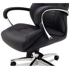 Load image into Gallery viewer, Gates Genuine Leather Aluminum Base High Back Executive Chair - Black