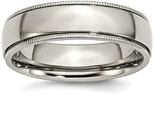 Load image into Gallery viewer, ICE CARATS Titanium Grooved Beaded Edge 6mm Wedding Ring Band Size 9.00 Classic Milgrain Beadsed Fashion Jewelry for Women Gifts for Her