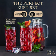 Load image into Gallery viewer, Highball Water Glasses - Tall Drinking Glass Set of 8, 12 oz - Premium Gift Box - Hurricane Crystal Glassware - Vintage Bar Rock Cups - For Cocktails, Mixed Drinks, Juice, Beer, Whiskey on Kitchen