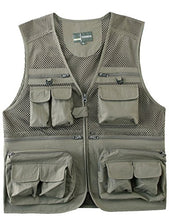 Load image into Gallery viewer, Zhusheng Men's Mesh 16 Pockets Photography Fishing Travel Outdoor Quick Dry Vest Breathable Waistcoat Jackets (Small, Light Khaki)