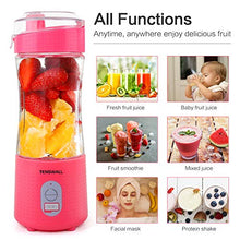 Load image into Gallery viewer, Portable Blender, Smoothie Blenders, Personal Size Blender USB Rechargeable Smoothies and Shakes Juicer Cup, 4000mAh Battery Strong Power Pink