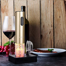 Load image into Gallery viewer, Secura Electric Wine Opener, Automatic Electric Wine Bottle Corkscrew Opener with Foil Cutter, Rechargeable (Champagne Gold)