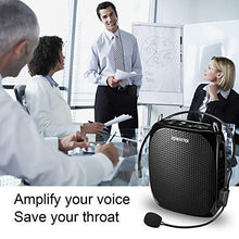 Load image into Gallery viewer, Zoweetek Portable Rechargeable Mini Voice Amplifier with Wired Microphone Headset and Waistband, Supports MP3 Format Audio for Teachers, Singing, Coaches, Training, Presentation, Tour Guide