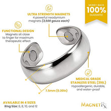 Load image into Gallery viewer, MagnetRX® Magnetic Therapy Pain Ring - Elegant Stainless Steel Ring for Pain Relief, Circulation, Healing & Arthritis Ring - Magnet Therapy Rings for Men (Polished Silver | Size: 8)