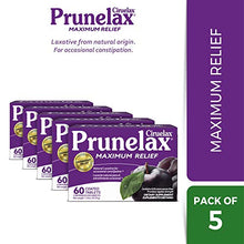Load image into Gallery viewer, Prunelax Ciruelax Maximum Relief Natural Laxative for Occasional Constipation, 300 Tablets, Pack of 5