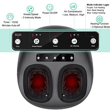 Load image into Gallery viewer, Medcursor Foot Massager Machine with Heat, Shiatsu Deep Kneading Massage, Multi-Level Settings, Air Pressure, Electric Muscle Roller Feet Massager, Fits Feet Up to Size 11