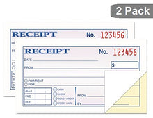 Load image into Gallery viewer, 1InTheOffice Money and Rent Receipt, 2-3/4 x 5-3/8 Inches, 2-Parts, Carbonless, White/Canary, 50 Sets per Book (2 Books)