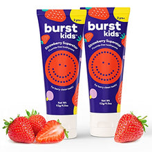 Load image into Gallery viewer, BURSTkids Strawberry Superstar Fluoride-Free Children’s Toothpaste, Nano-Hydroxyapatite, Safe, Effective, Gentle, Tasty Strawberry Toothpaste for Kids Ages 2+, Vegan, SLS & Gluten Free (4.0oz), 2 pack